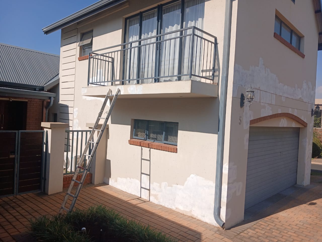 Materials setup outside residential home